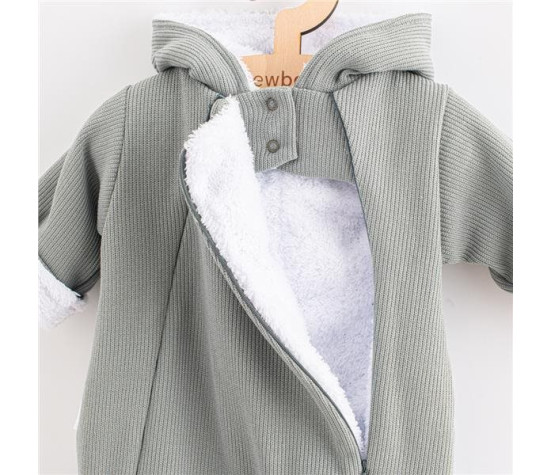 Kojenecká kombinéza s kapucí New Baby Frosty grey, Šedá 62 (3-6m)