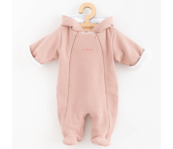 Kojenecká kombinéza s kapucí New Baby Frosty pink, Růžová 62 (3-6m)