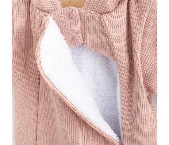 Kojenecká kombinéza s kapucí New Baby Frosty pink, Růžová 68 (4-6m)