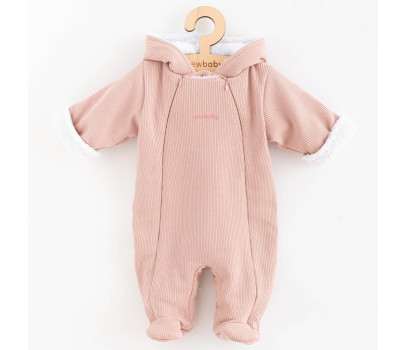 Kojenecká kombinéza s kapucí New Baby Frosty pink, Růžová 80 (9-12m)