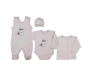 4-dílná kojenecká souprava Koala Rabbit pink, Růžová 62 (3-6m)