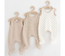 Kojenecké dupačky New Baby Classic II Uni 3ks béžové, Béžová 74 (6-9m)