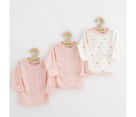 Kojenecká košilka New Baby Classic II Holka 3ks růžová, Růžová 68 (4-6m)