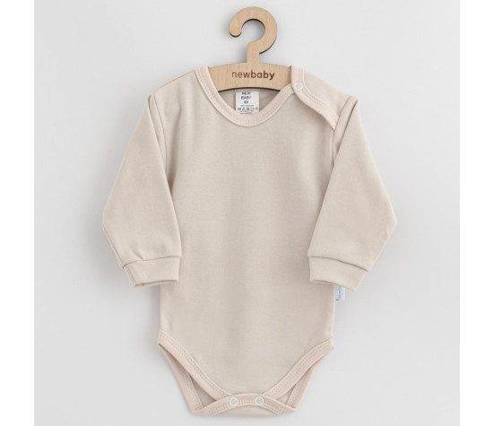 Kojenecké bavlněné body New Baby Casually dressed béžová, Béžová 80 (9-12m)