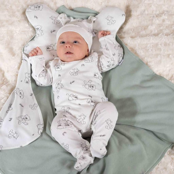 Kojenecká bavlněná čepička Nicol Olaf, Bílá 80 (9-12m)
