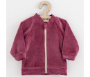 Kojenecká semišková mikina New Baby Suede clothes růžovo fialová, Fialová 62 (3-6m)