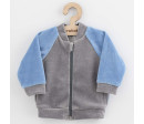 Kojenecká semišková mikina New Baby Suede clothes šedo modrá, Modrá 62 (3-6m)