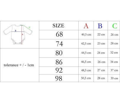 Kojenecké body s dlouhým rukávem II Nicol Viki, Dle obrázku 74 (6-9m)