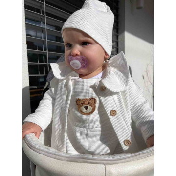 Kojenecká bavlněná čepička New Baby Luxury clothing bílá, Bílá 92/98