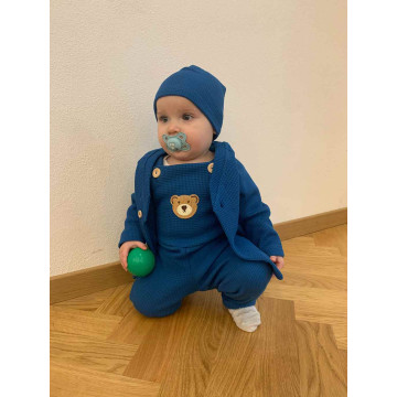 Kojenecká bavlněná čepička New Baby Luxury clothing modrá, Modrá 92/98