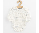 Kojenecké bavlněné body s dlouhým rukávem New Baby My Cars, Modrá 80 (9-12m)