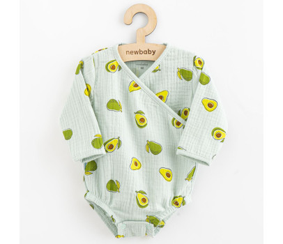 Kojenecké mušelínové body s bočním zavazováním New Baby Avocado, Zelená 86 (12-18m)