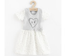 Kojenecké bavlněné šatičky New Baby Srdíčka, Šedá 62 (3-6m)