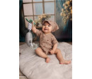 Dětský letní mušelínový šátek s kšiltem New Baby Rainbow, Hnědá 68 (4-6m)