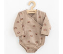 Kojenecké mušelínové body s bočním zavazováním New Baby Rainbow, Hnědá 80 (9-12m)