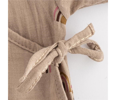 Kojenecké mušelínové body s bočním zavazováním New Baby Rainbow, Hnědá 80 (9-12m)