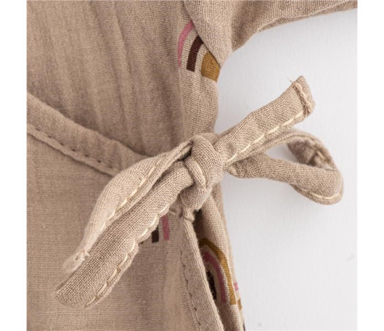 Kojenecké mušelínové body s bočním zavazováním New Baby Rainbow, Hnědá 80 (9-12m)