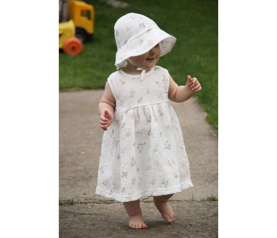 Kojenecký mušelínový klobouček New Baby Zoe, Bílá 92 (18-24m)