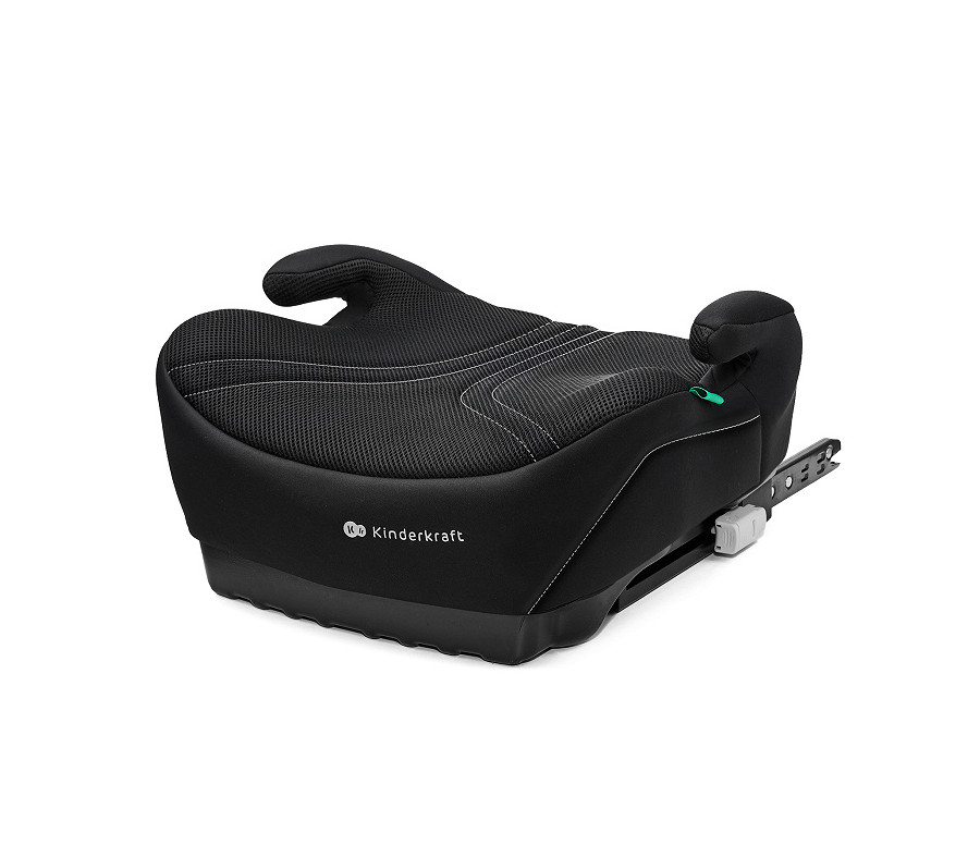 Dětský podsedák ISOFIX i-Size 125–150 cm – lehký, AIR FLOW, černý