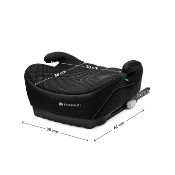 Dětský podsedák ISOFIX i-Size 125–150 cm – lehký, AIR FLOW, černý