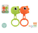 Chrastíček dino 2ks babyted chrastítko silikon 13x5cm na kartě 0m+