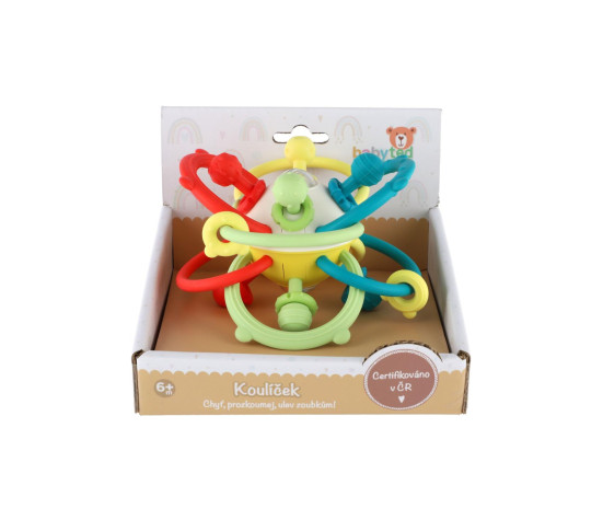 Koulíček babyted chrastítko silikon/plast 13x9cm v krabičce 6m+