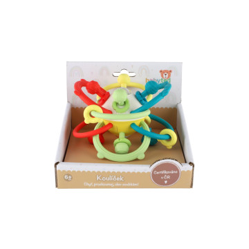 Koulíček babyted chrastítko silikon/plast 13x9cm v krabičce 6m+