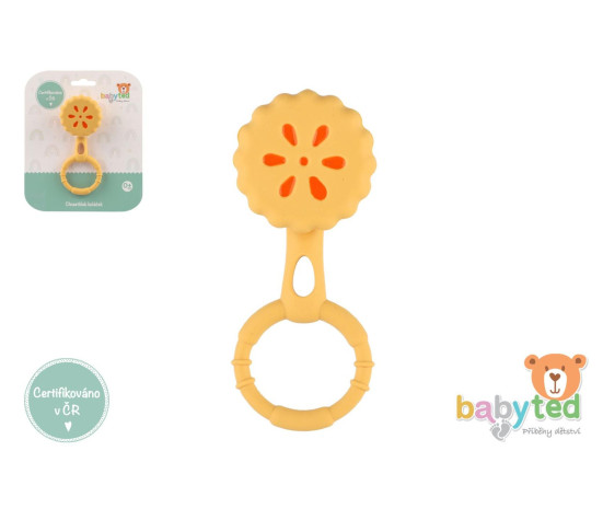 Chrastíček koláček babyted chrastítko silikon 13x5cm na kartě 0m+