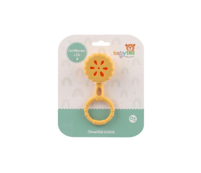 Chrastíček koláček babyted chrastítko silikon 13x5cm na kartě 0m+