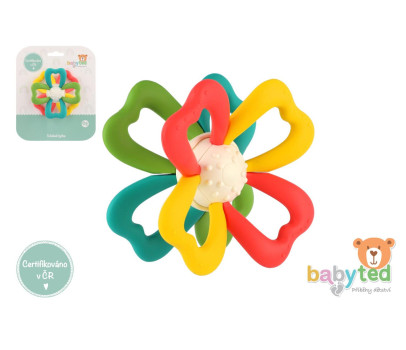 Točáček kytka babyted silikon/plast 9,5x5cm na kartě 0m+