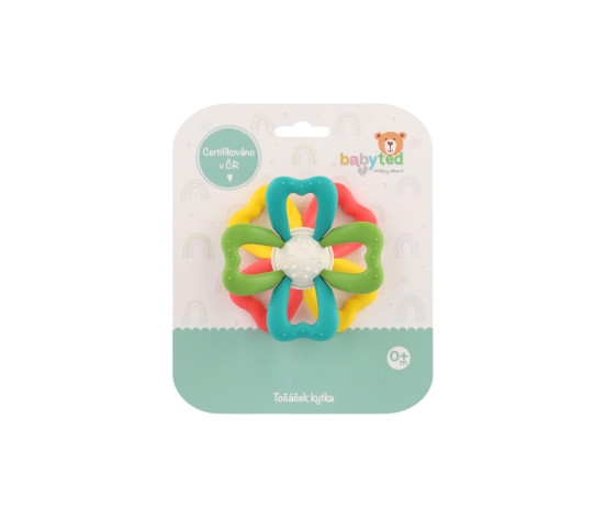 Točáček kytka babyted silikon/plast 9,5x5cm na kartě 0m+