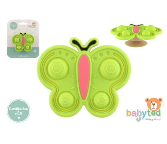 Točáček motýlek babyted silikon/plast 9x5,5cm na kartě 0m+