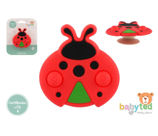 Točáček beruška babyted silikon/plast 8x8cm na kartě 0m+