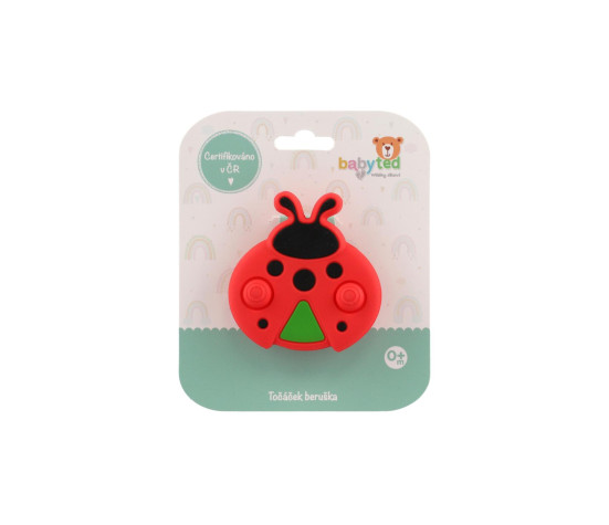 Točáček beruška babyted silikon/plast 8x8cm na kartě 0m+