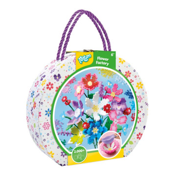 Kreativní kufřík zažehlovací korálky Továrna na květiny 2000ks s doplňky v kufříku 21x20cm