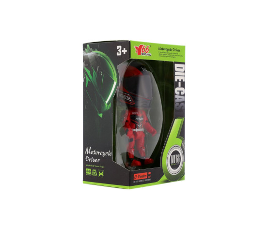Figurka motorkáře ohebná kov/plast 12cm v krabičce 10,5x16,5cm