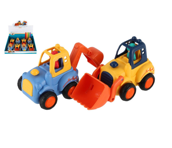 Auto stavební plast 12-14cm na setrvačník mix druhů 8ks v boxu 18m+