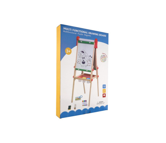 Tabule oboustranná magnetická dřevo černá/bílá 35x43cm s rolí papíru s doplňky v krabici 40x61cm