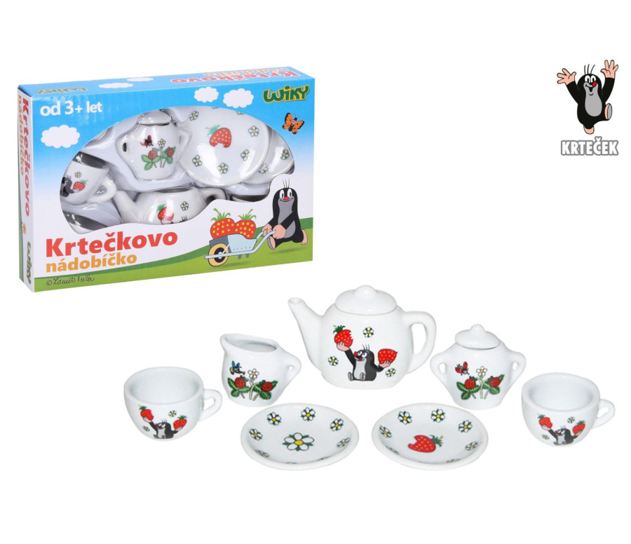 Nádobí - čajový set Krtek porcelán 9 ks v krabičce 17x12x4cm