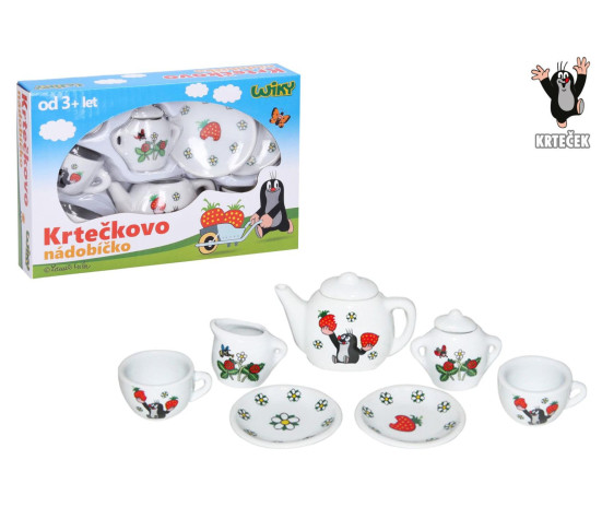 Nádobí - čajový set Krtek porcelán 9 ks v krabičce 17x12x4cm