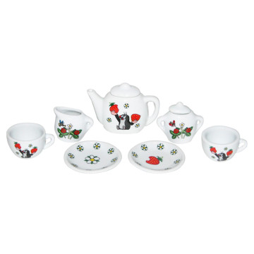 Nádobí - čajový set Krtek porcelán 9 ks v krabičce 17x12x4cm