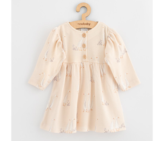 Kojenecké bavlněné šaty New Baby Husičky, Béžová 68 (4-6m)
