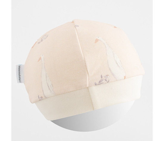 Kojenecká bavlněná čepička New Baby Husičky, Béžová 56/62