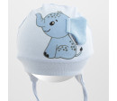 Bavlněná kojenecká čepička New Baby Happy Elephant blue, Modrá 68/74