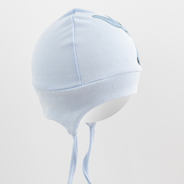 Bavlněná kojenecká čepička New Baby Happy Elephant blue, Modrá 68/74