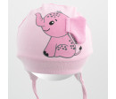 Bavlněná kojenecká čepička New Baby Happy Elephant pink, Růžová 80/86
