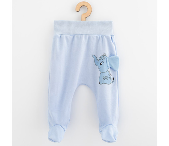 Kojenecké bavlněné polodupačky New Baby Happy Elephant blue, Modrá 68 (4-6m)