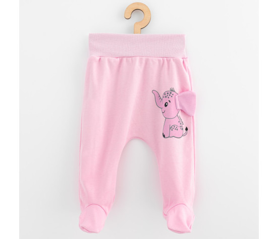 Kojenecké bavlněné polodupačky New Baby Happy Elephant pink, Růžová 62 (3-6m)