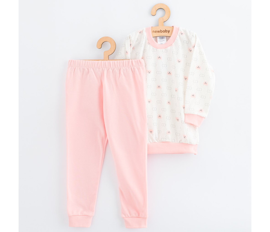 Dětské bavlněné pyžamko New Baby pink bear, Růžová 128/134