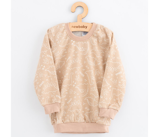 Dětské bavlněné pyžamko New Baby beige dino, Béžová 128/134